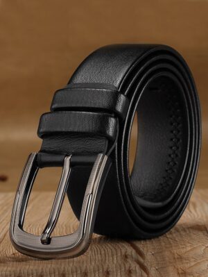 Men Square Buckle Belt Classic Leather Belt