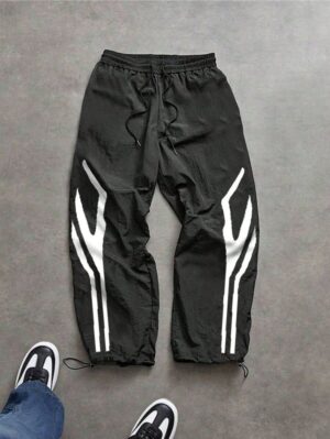 Men's Graphic Print Drawstring Waist Loose Fit… FlashStrike Reflective Track Pants